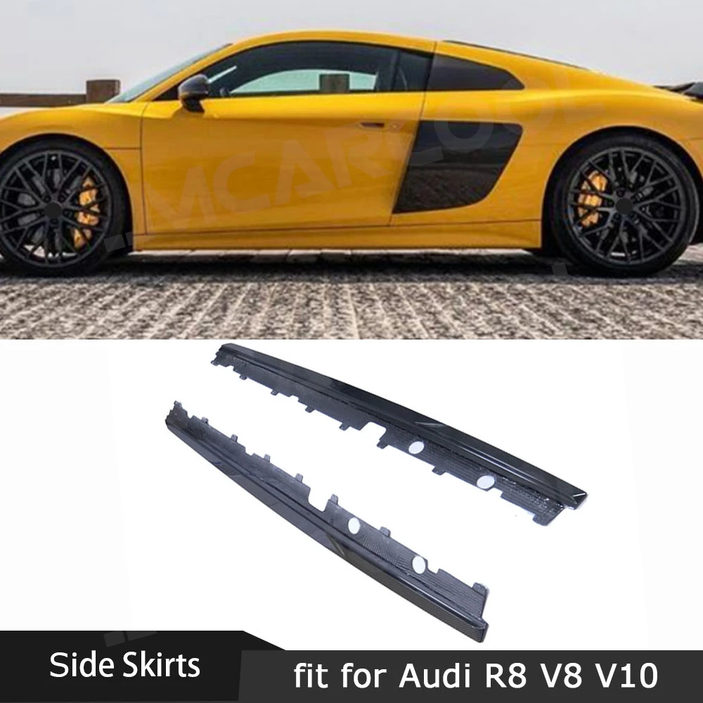 

Car Side Skirt Extension Rocker Panel Carbon Fiber Lip Splitter for Audi R8 V8 V10 2017-2020 FRP Protector Body Kits Accessories