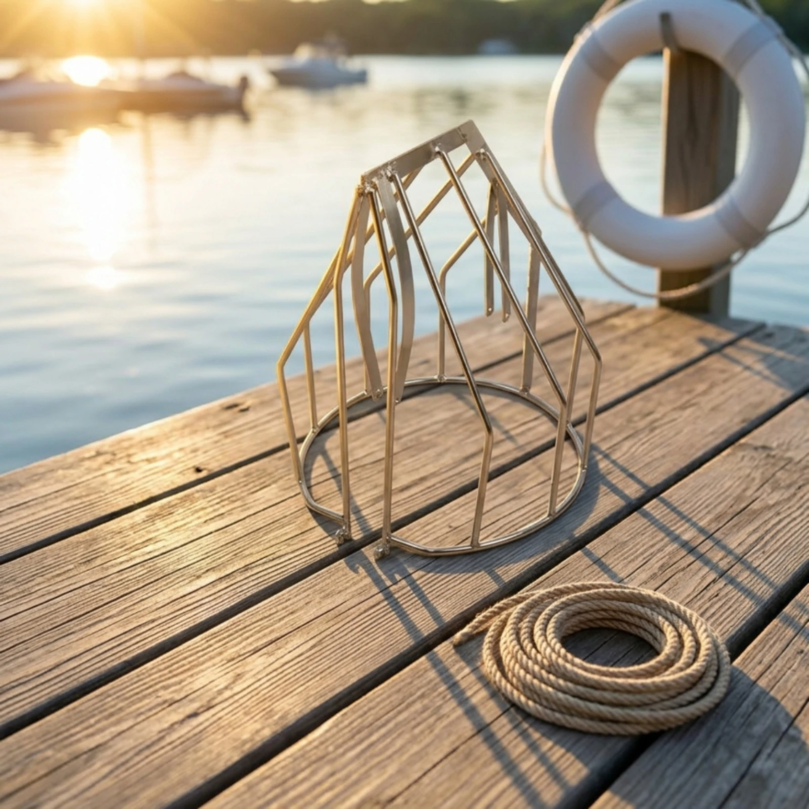 Wire Cage Propeller Guard Corrosion-Resistant Outboard Propeller Guard Marine-Grade Heavy-Duty for Boaters