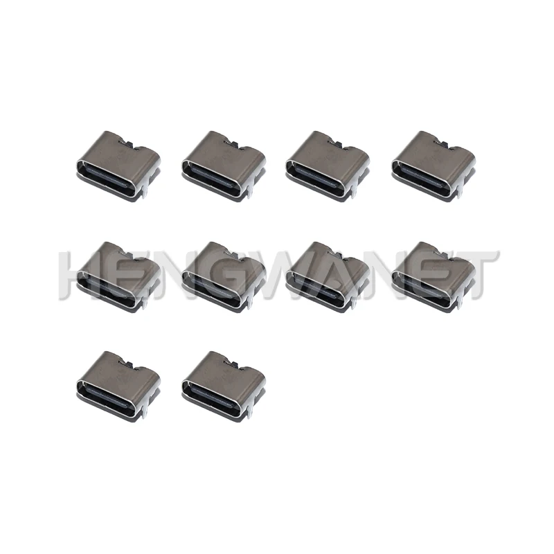 10Pcs 2 Pin USB 3.1 Type-C Female Power Jack Dock Micro USB Type C Connector Socket for Mobile Phone Charging Port