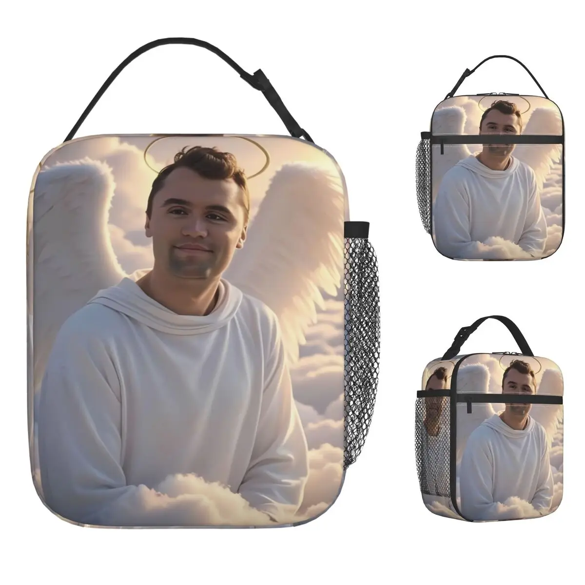 

Charlie Kirk Angelic Advocate Сумка для обеда Эстетический ланч-бокс для женщин Пикник Портативная изолированная сумка-холодильник Термальные сумки для обеда