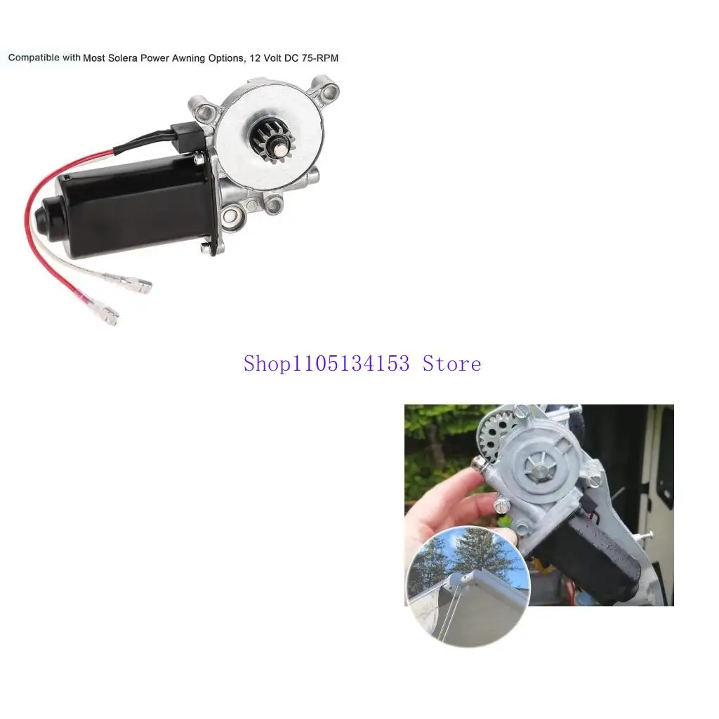 

hg89 Quiet & Efficient Awning Motor Smooth & Efficient Motor 12V 75RPM Metal Motor 266149 Replacement for Trailers & Trucks