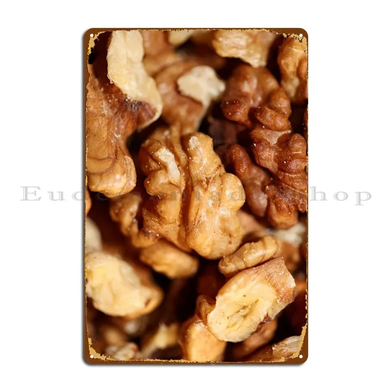 Nuts Eat Macro Background Metal Sign Poster Rusty Vintage Cinema Custom Wall Decor Tin Sign Poster