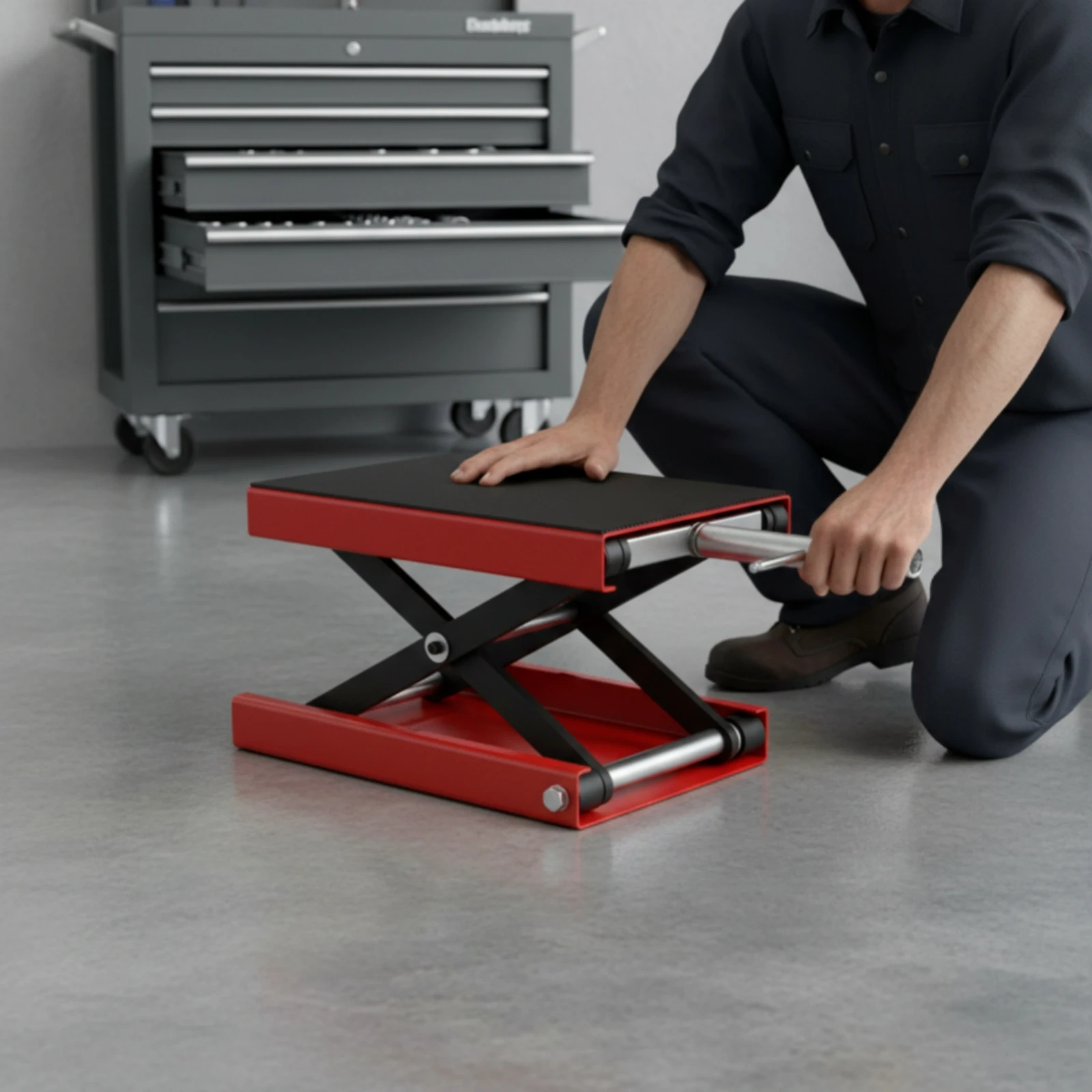 Motorcycle Scissor Lift Jack Manual Motorcycle Lift Jack Compact Portable for Mechanics, Garage, Workshop