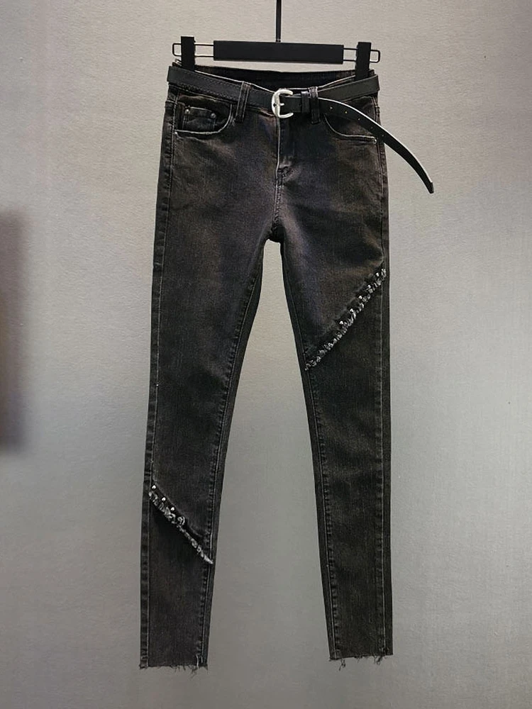 

Bla Slim Fit Cotton Stretch High Waist Bootcut Pencil Jeans Women's Faion Autumn New European Sle Comfortable Soft Jeans