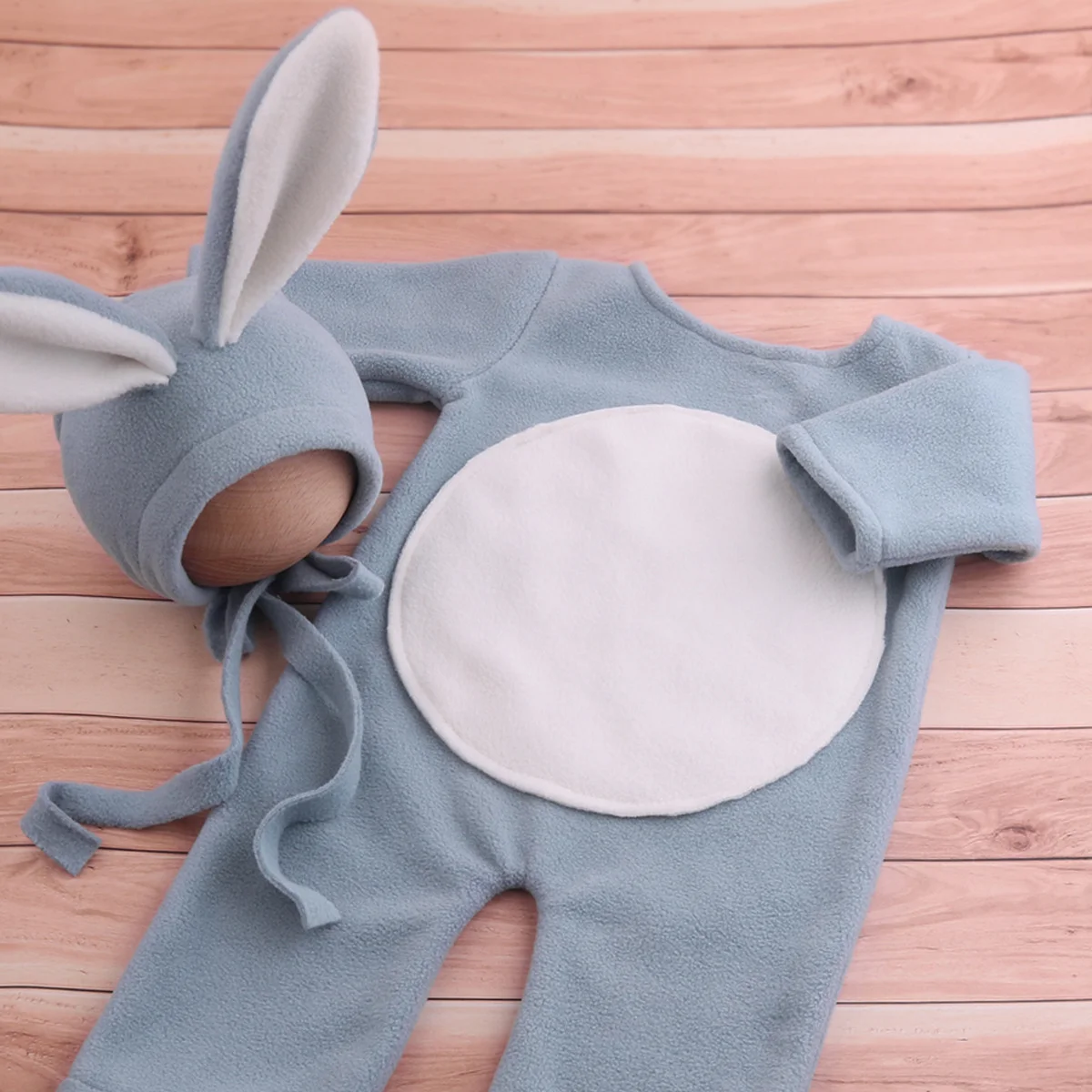 Ylsteed Newborn Photo Shooting Outfits Baby Jumpsuit Overall with Rabbit Ears Hat Infant Photography Accessories