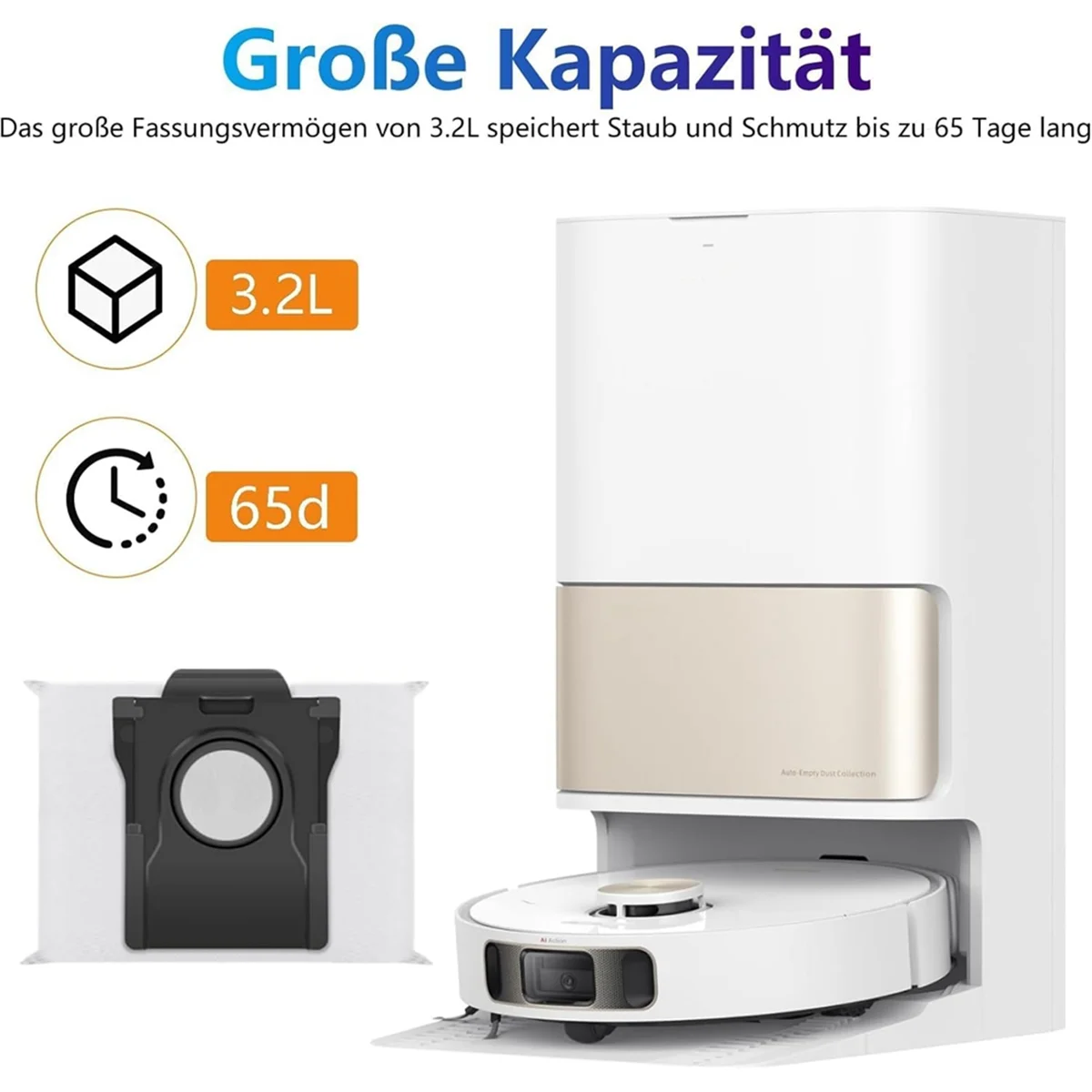 Pembersih vakum sekali pakai untuk Dreame D10 Plus Gen 2/L10s Ultra Gen 2/L40 Ultra /X40 Ultra kantung debu