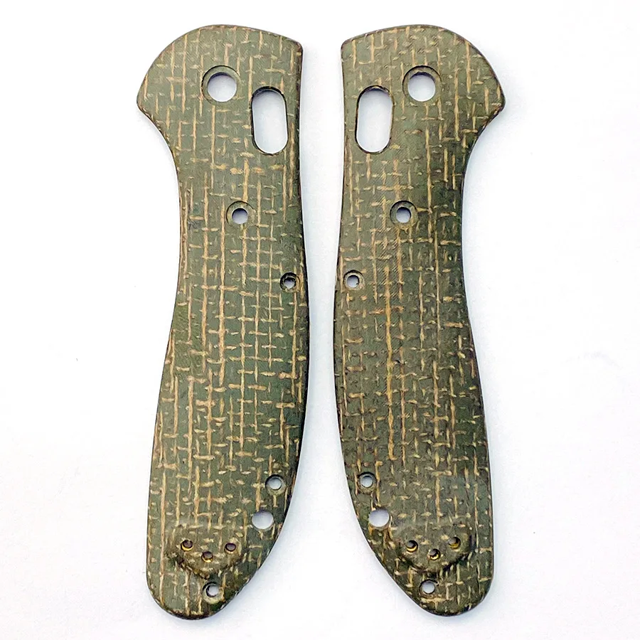

Linen-Resin Micarta Handle Scales for Griptilian 551/550/553 - CNC Machined, Non-Slip Grip, 35g Lightweight
