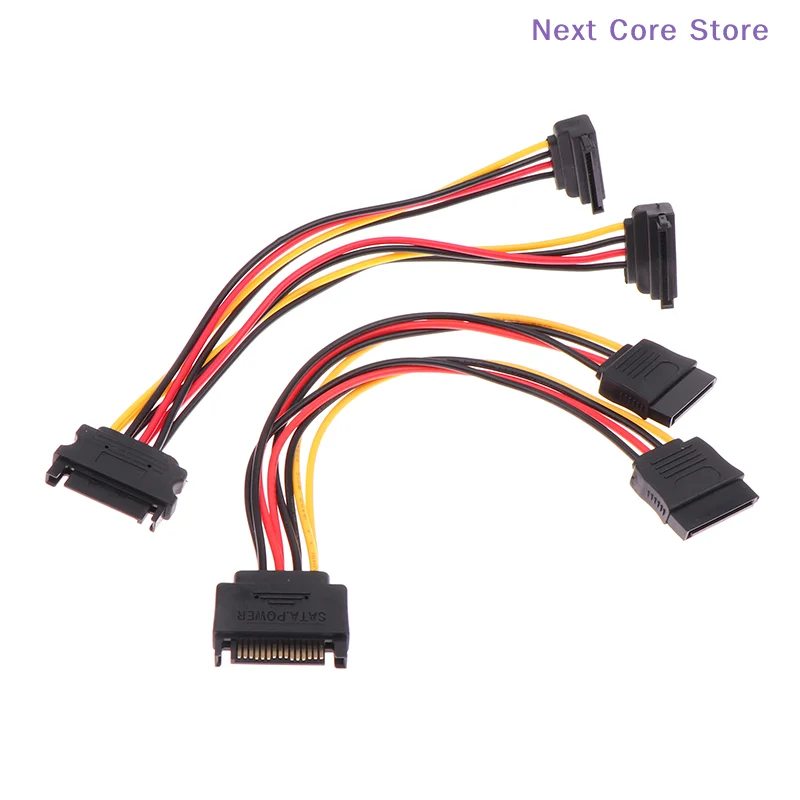 [NC]1PC 20CM Sata Extension Cord For HDD SSD Hard Disk SATA Power Y Splitter Cable 15 Pin Male To Dual 15 Pin Female Power Cable