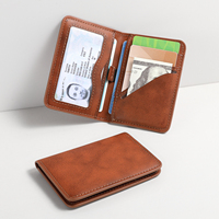 Rfid Blocking Leather Wallet For Men Vintage Short Bifold Slim Ultra Thin Credit Card Holder Minimalist Front Pocket Wallet Male