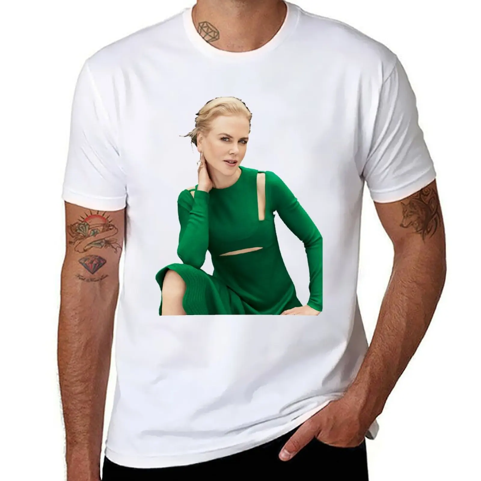 

bajuhijau Nicole Kidman on How Husband Keith T-Shirt funny t shirts cotton men t shirt cotton 100% T-Shirt