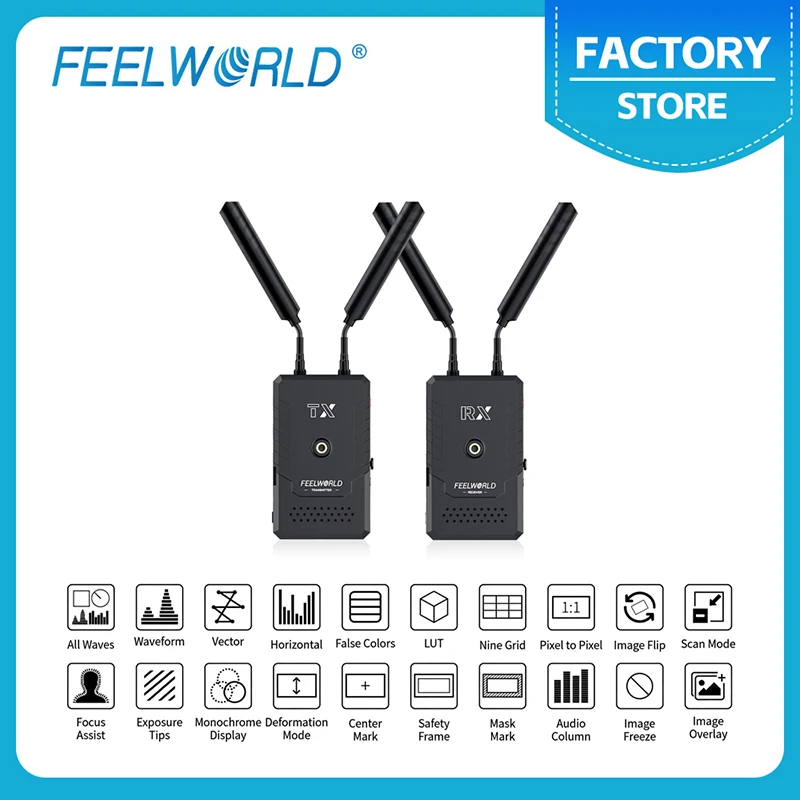 

FEELWORLD WTRH/S Wireless Video Transmission System 4K HDMI Recording Playback Full Duplex Intercom UVC Streaming
