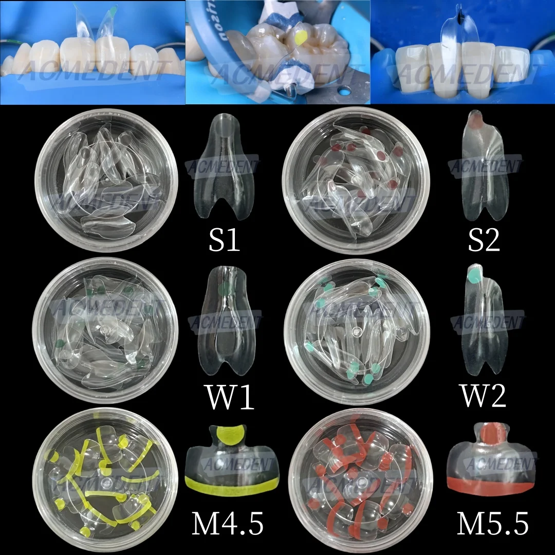 

50pcs Dental Anterior Posterior Transparent Matrix Clear Matrix BT Maxillary Matrices Contoured Similar with BioClear Matrice