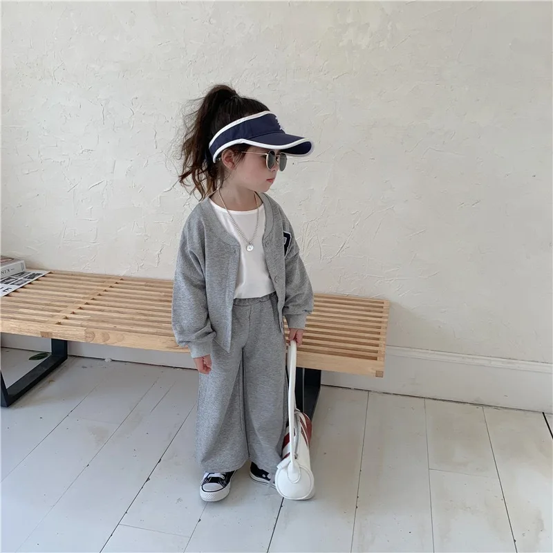 Girls Sports Sets Baby Round Neck Long-Sleeved Blouse Pants 2-Piece Spring Autumn New Children Fashion Casual Suit 12M-10 Years