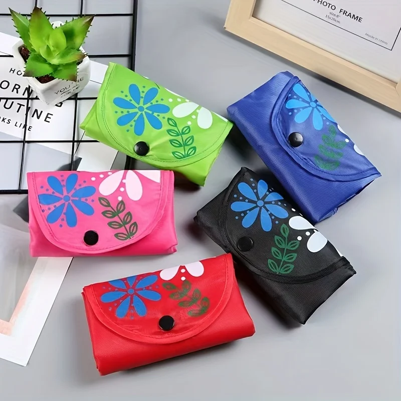 1/2 Stück faltbare Einkaufstasche mit lebendigem Blumendruck, Reisetasche – langlebiges Oxford-Tuch, leichtes und tragbares Design für einfache Aufbewahrung