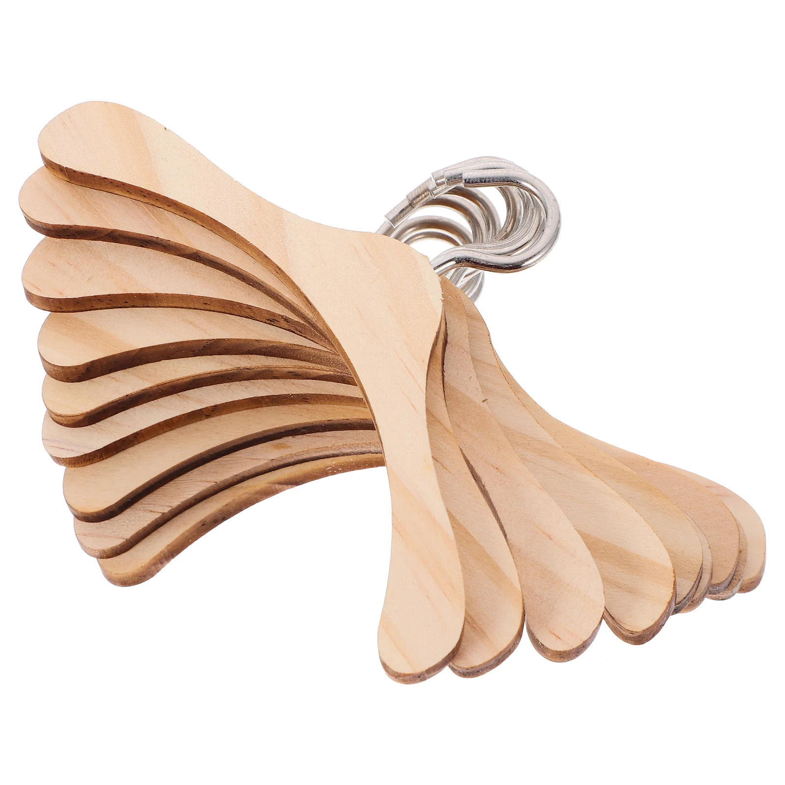 

10 Pcs Baby Toys Clothes Wooden Hangers Accessory Small Clothing Brown Garment Child