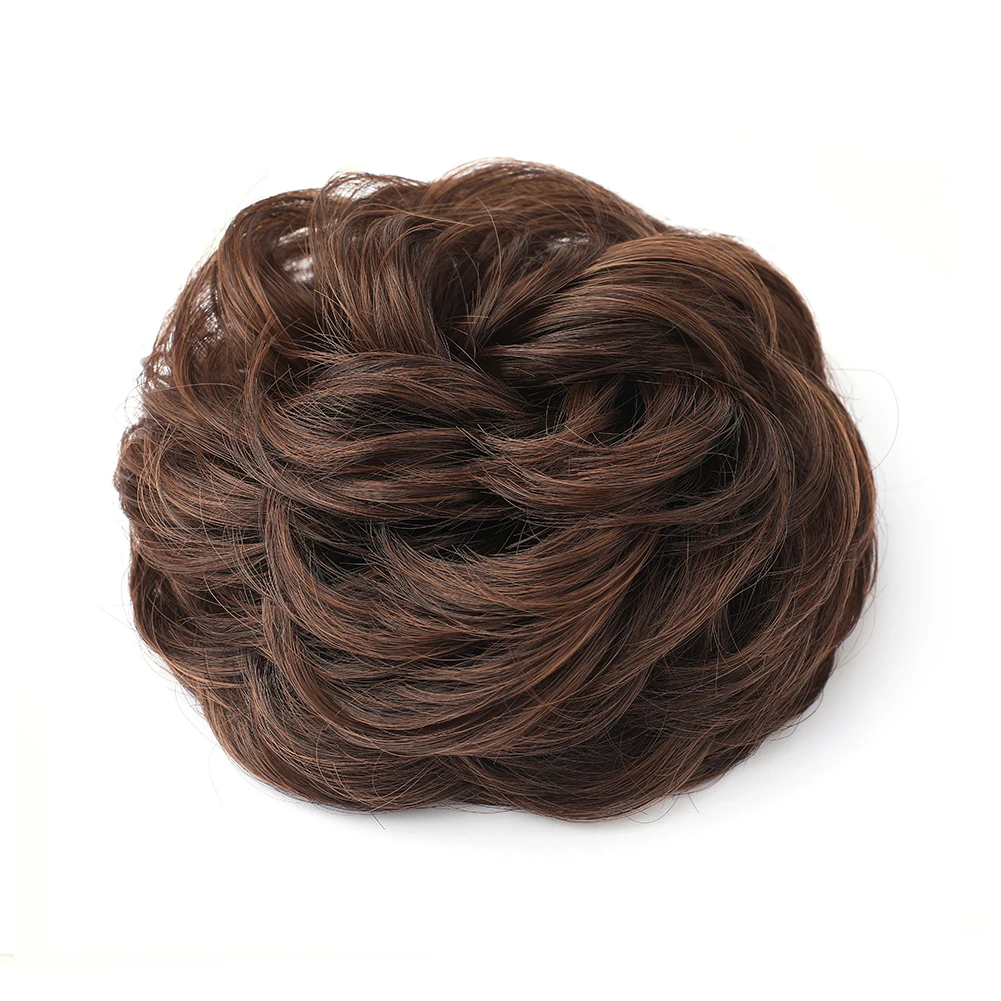 Großes, unordentliches Dutt-Haarteil, gewellt, lockig, Haargummis, synthetischer Chignon, Pferdeschwanz, Haarverlängerungen, gefälschter Chignon, Hochsteckfrisur-Haarteile für Frauen