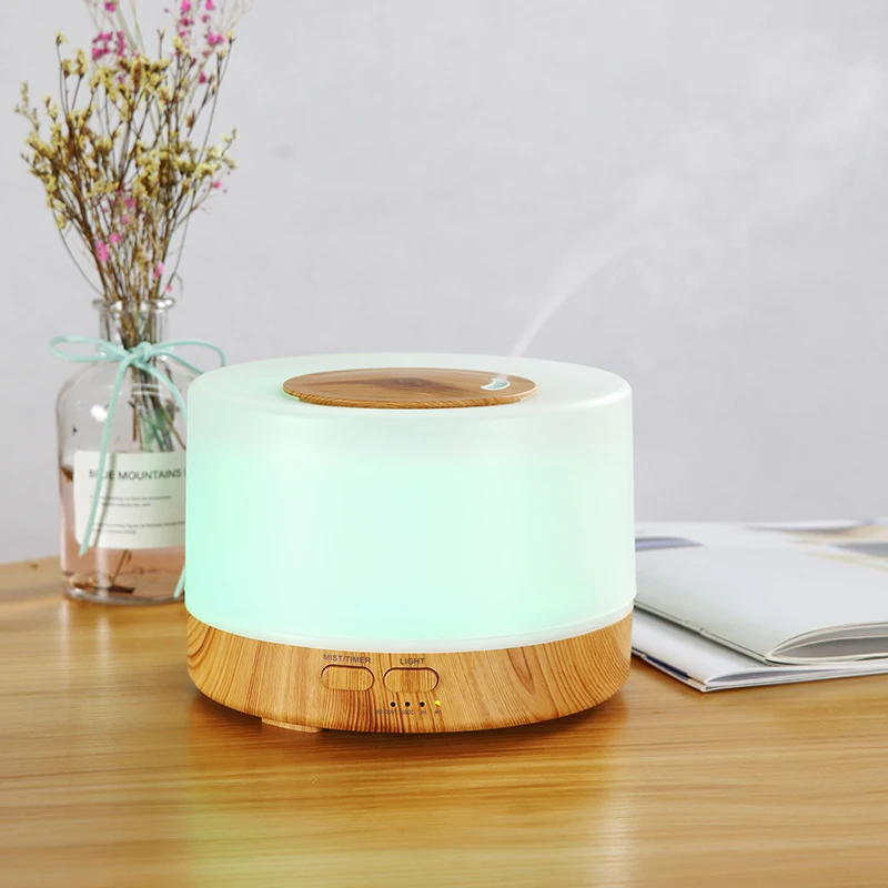 Smart WiFi 500ml Aromatherapie Ätherisches Öl Diffusor Luftbefeuchter, Verbinden mit Tuya, alexa und Google Hause mit 7 LED Farben