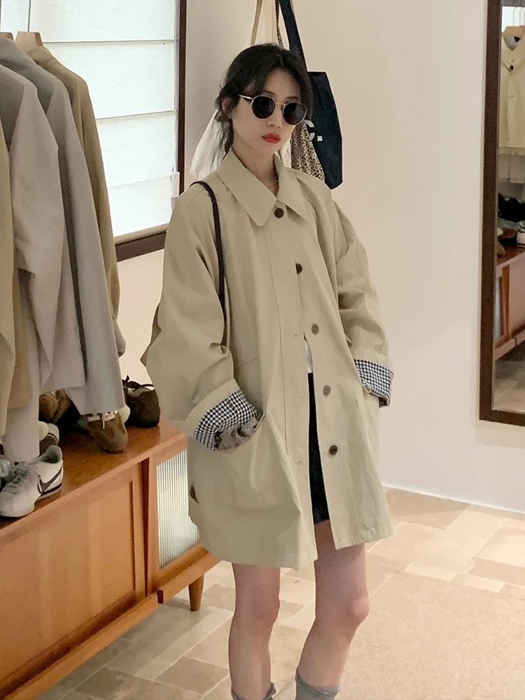 

Корейская свободная женская ветровка с цветными вставками на манжетах, повседневная, весенняя, новинка, модная женская одежда