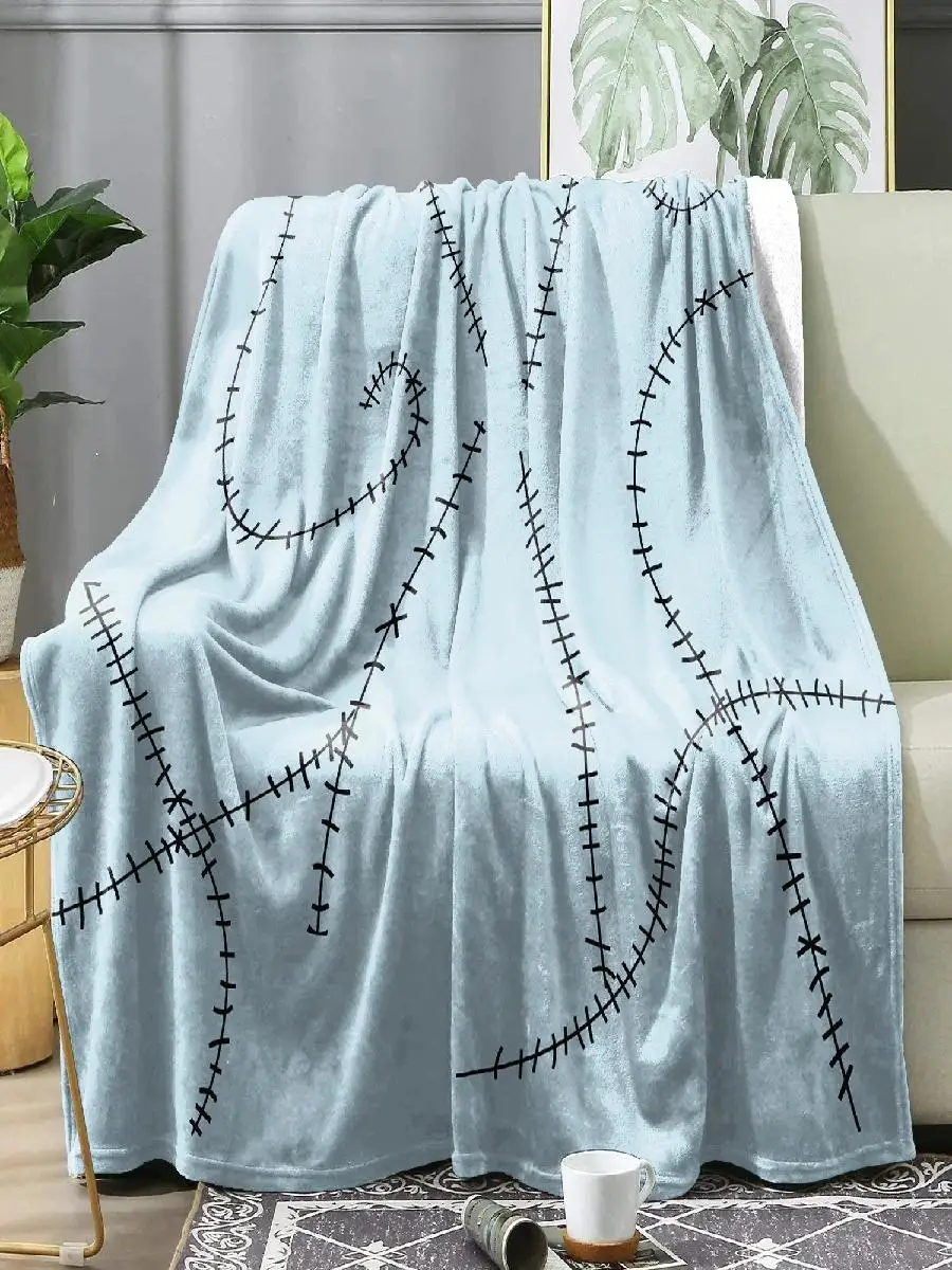Halloween Sally Flannel Blanket  Perfect Festival Gift for Friends Movie Sally Patchwork Printed Throw Blanket for Sofa or Bed