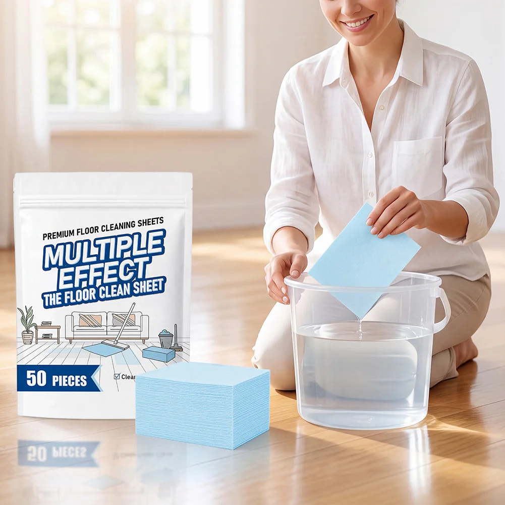 Premium Floor Cleaning Sheets Concentrated Floor Mopping Slices Deep Stain Removal Rapid Dissolve For Hardwood,Tile &Living Room