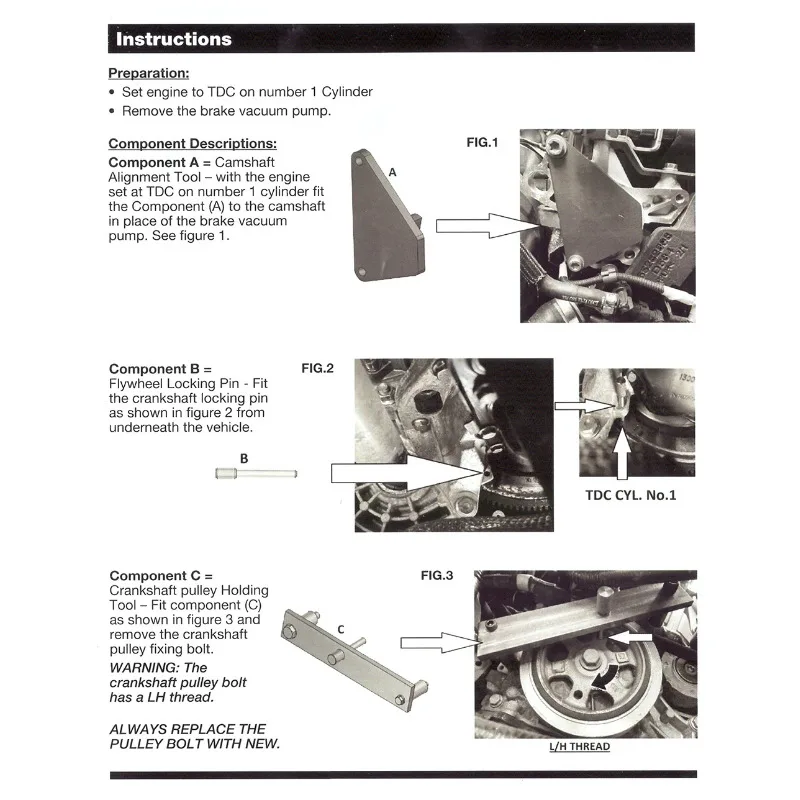 Kurbelwelle Pulley Montage Tool Kit Für Fiat 500X Jeep Rengade 1,0/1,3 T-GDI 2018-2022 Motor Steuerkette Reparatur Werkzeug