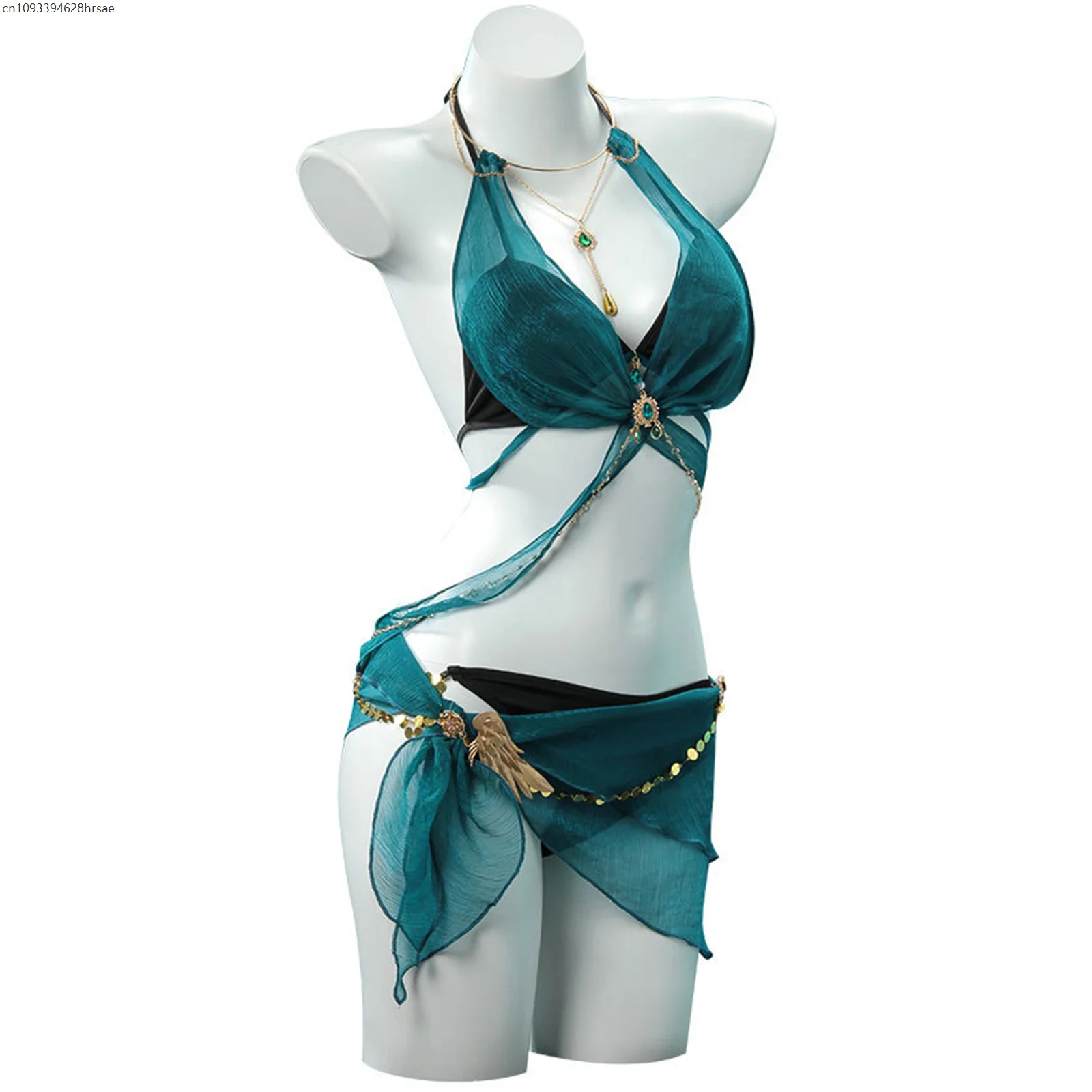 

OW1 Game Cosplay Costume Swimming Suit Women Lingerie Set Halter Top Skirt Thong Sleeve Sexy Suit Halloween