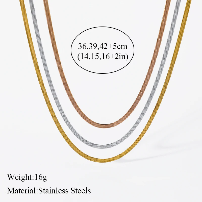 EILIECK 316L Edelstahl Mehrschichtige Metallkette Halskette für Damen, Modische Goldfarbene Wasserdichte Halskette, Schmuckgeschenk – Detail 15