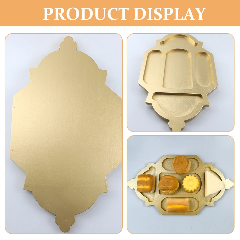 

Lantern Fruit Tray Eid Food Mubarak Dessert Modeling Dried Fruits Wooden Serving Snack Storage Plate