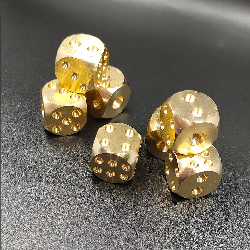 1.3/1.5 cm Metal Solid Brass Dice Toy Club Bar Holiday Party Entertainment Interactive Game Accessories Home Decoration