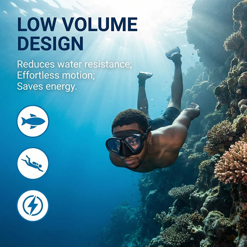 Low Volume Diving Mask J-type Wet CameraMount Tempered Glass Freedive Mask Diving Mask Snorkel Set with Camera Mount Black 프리다이빙