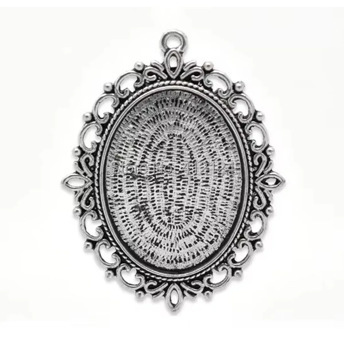 70Pcs Charms Pendants Silver Tone Oval Cameo Cabochon Frame Settings Jewelry 6.1x4.8cm