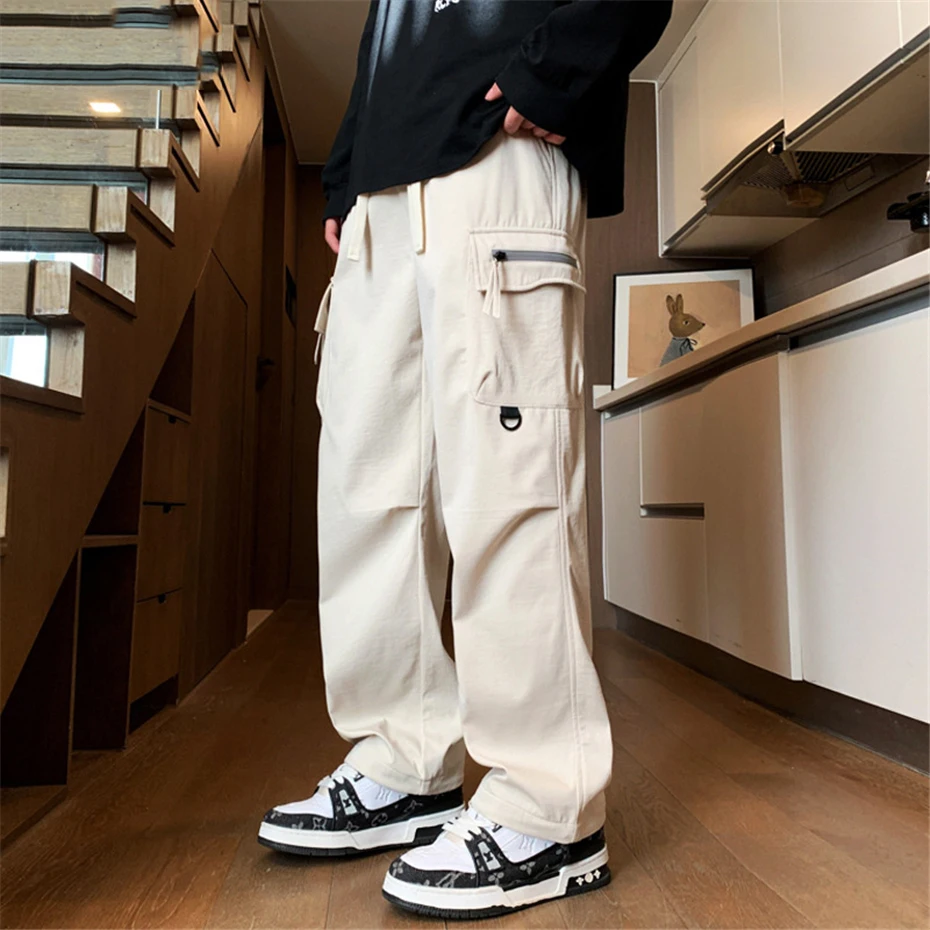 9XL Plus Size Straight Pants Men Spring Autumn Fashion Casual Cargo Pants Male Elastic Waist Pants Big Size 9XL