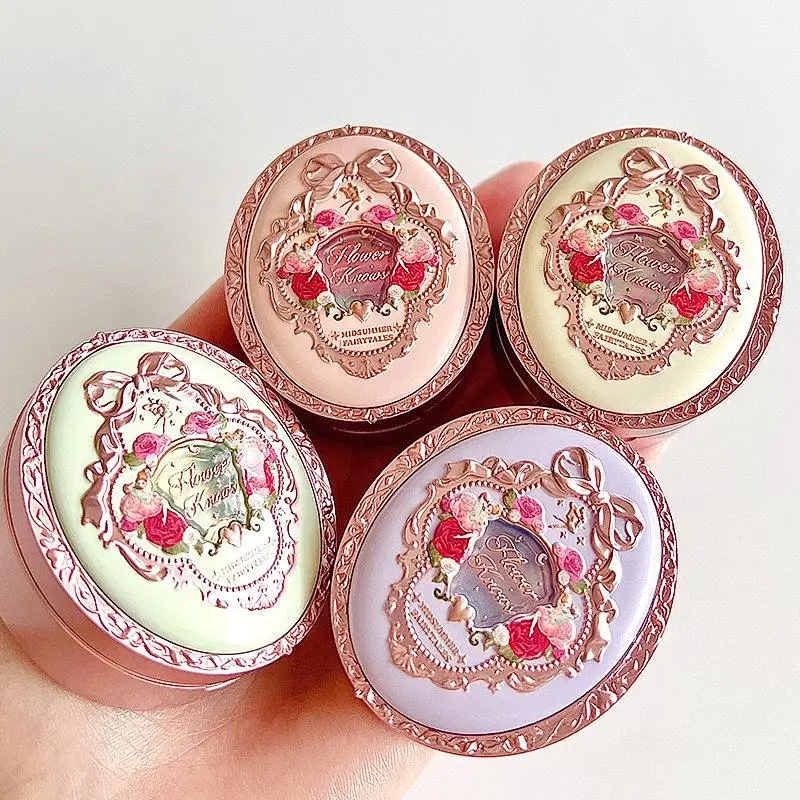 

Authentic Bushiroad Japanese Flower Knows Blush Powder Case Gashapon Oval Decorative Makeup Storage Models