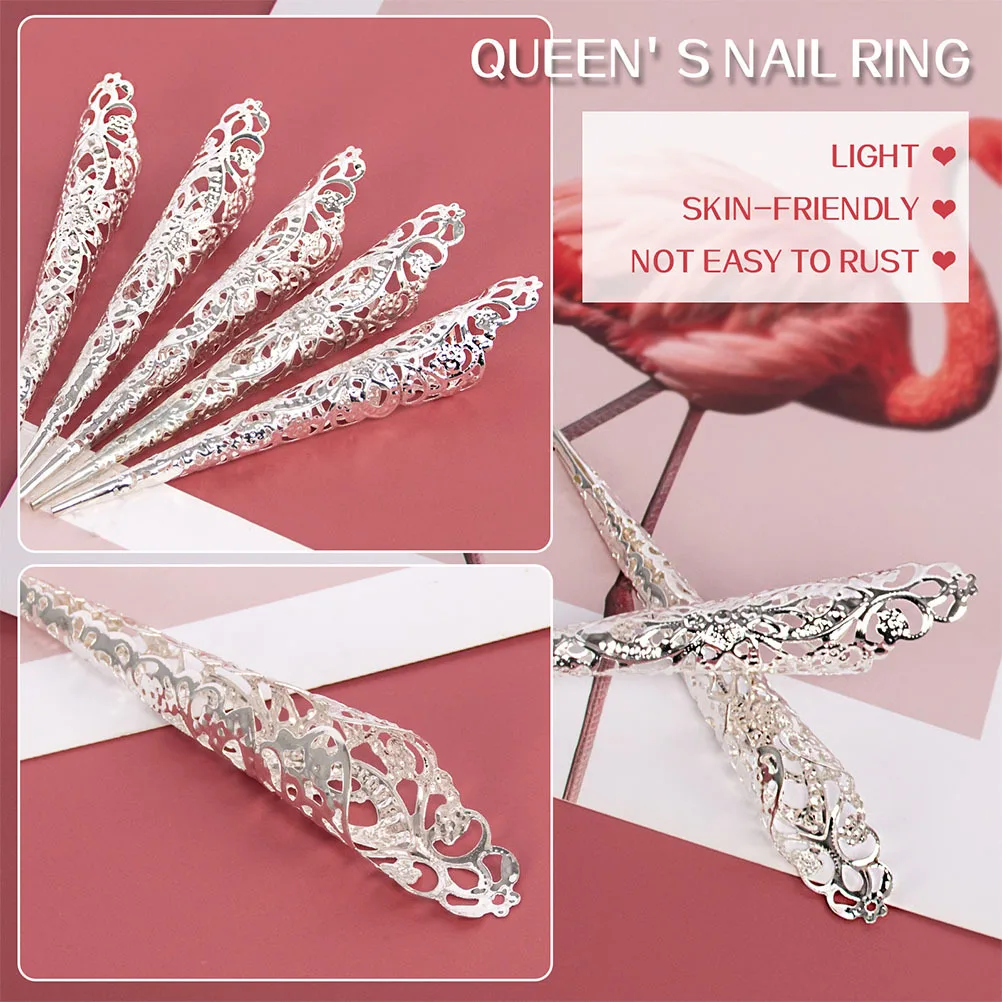 

10pcs Halloween Cover Decors Fake Finger Nail Covers Scary Prank For Cosplay Masquerade Party Witch Fingernails Roleplay