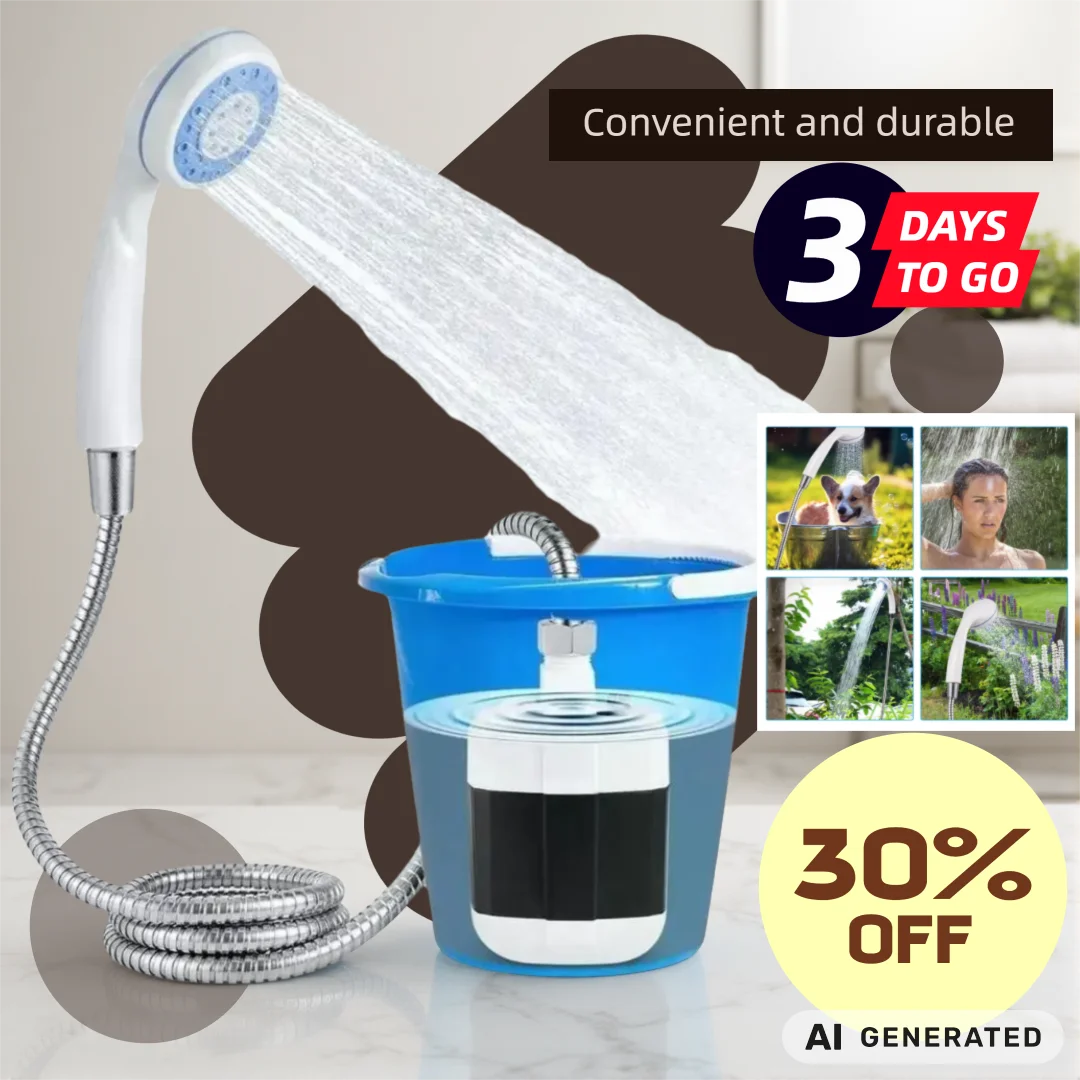 Camping Electric Shower Pump Easy to Use Compact Portable Rechargeable Outdoor Electric Shower Head Sprayer Set