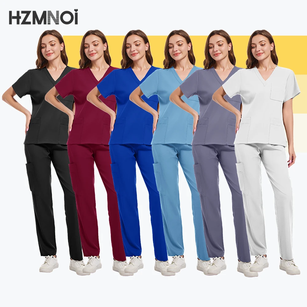 

Doctor Nurse Medical Uniforms Shirt Scrubs Women Jogger Set Hospital Accessories Operating Room Surgical Gowns Workwear New