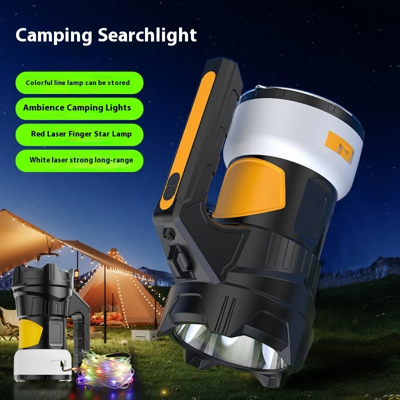 LED Handheld Waterproof Outdoor Ultra Bright High-Power Long-Range Shooting Portable Searchlight with ABS Material