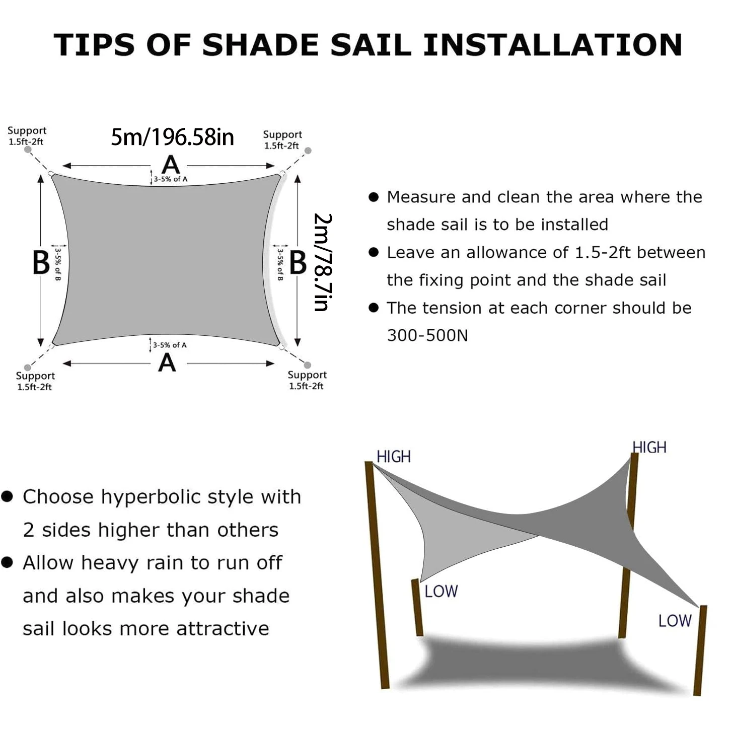 واقي من الشمس مقاوم للماء باللون البيج والرمادي، قماش ظل مستطيل كبير للحماية من المطر والأشعة فوق البنفسجية