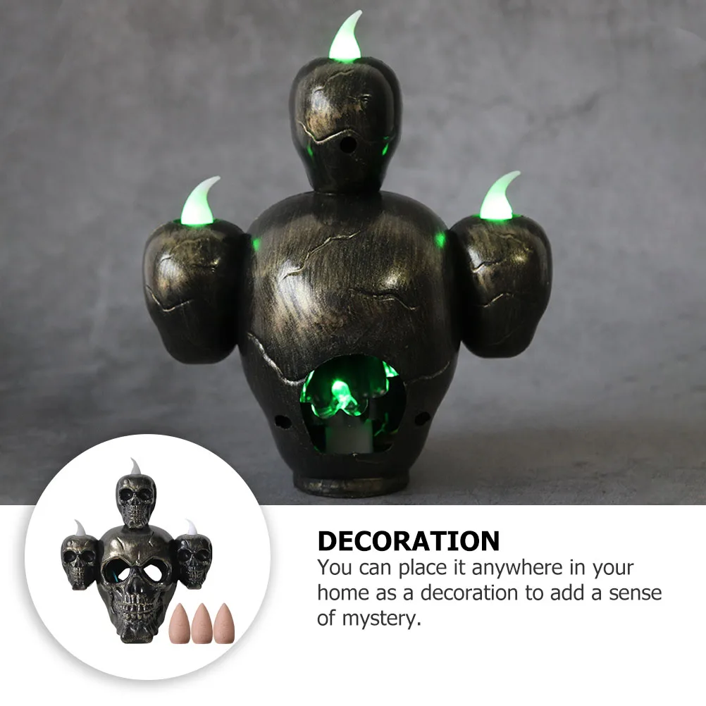 

Skull Lamp Smoke LED Halloween Decor Light Aromatherapy Decoration Shape Candlelight Horror Candles