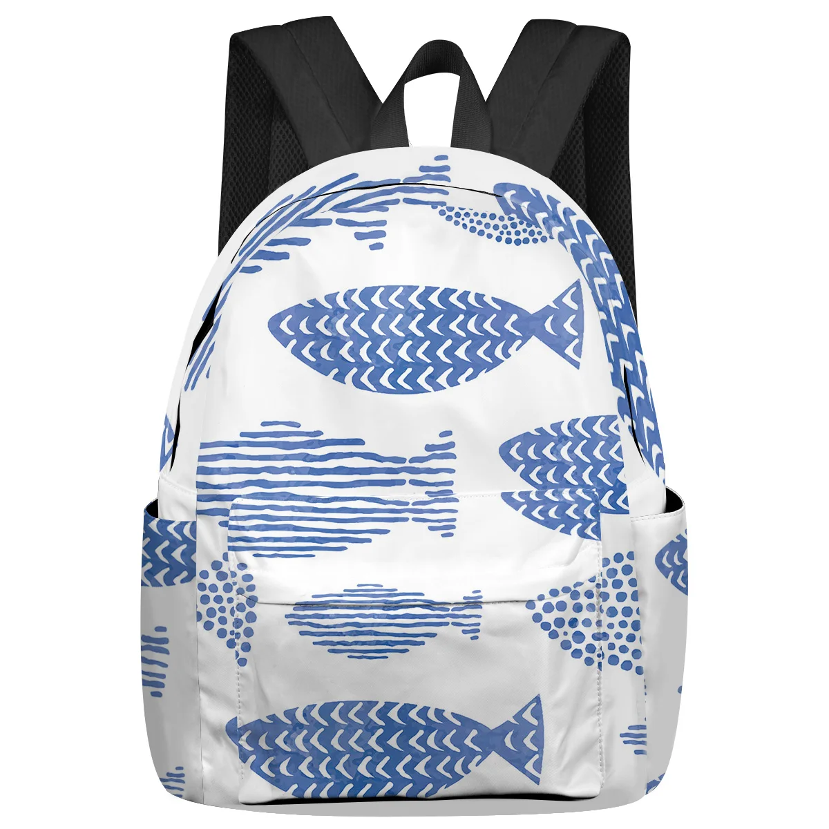 

Little Fish Blue Cartoon Sea Cute Large Capacity Backpack Men Laptop Bags High School Teen College Girl Student Mochila