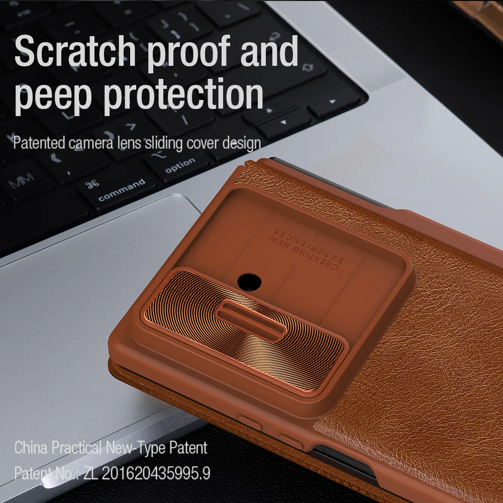 สําหรับ Samsung Galaxy Z พับ 7 5G กรณี NILLKIN Qin Pro ฝาครอบหนังพร้อม S ปากกาการ์ดสําหรับ Samsung Z พับ 7 กรณี