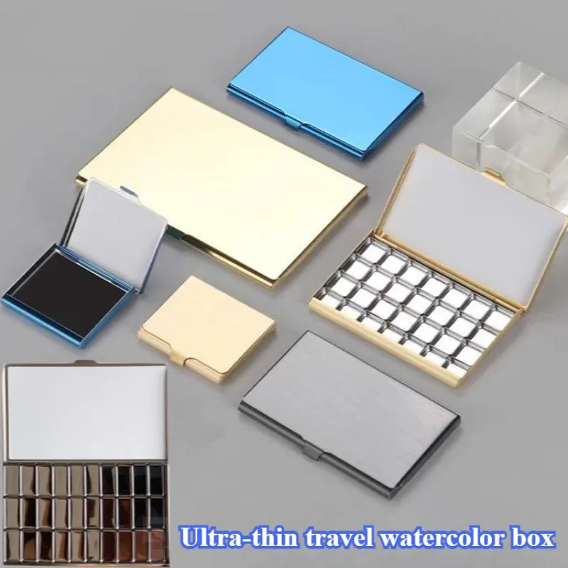 Ultra-thin Travel Edition Watercolor Box Magnetic Attachment Type Pigments Packaging Box Outdoor Watercolor Palette Art Tools
