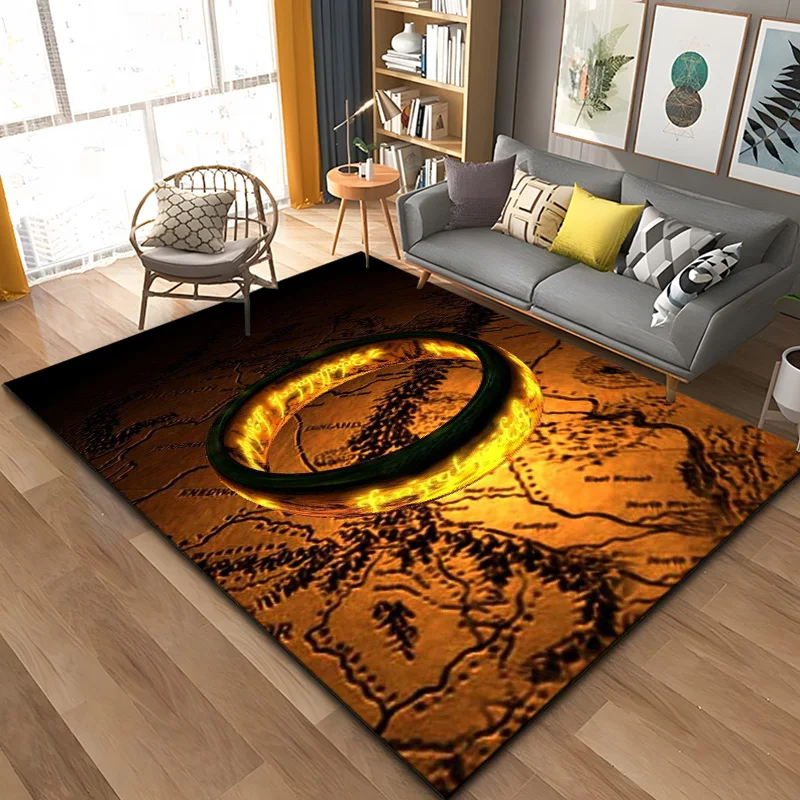 15 Size L-Lord of The Rings Printed Carpet Yoga Mat Room Decor Carpets for Living Room Non -slip Carpet Area Rug Birthday Gift