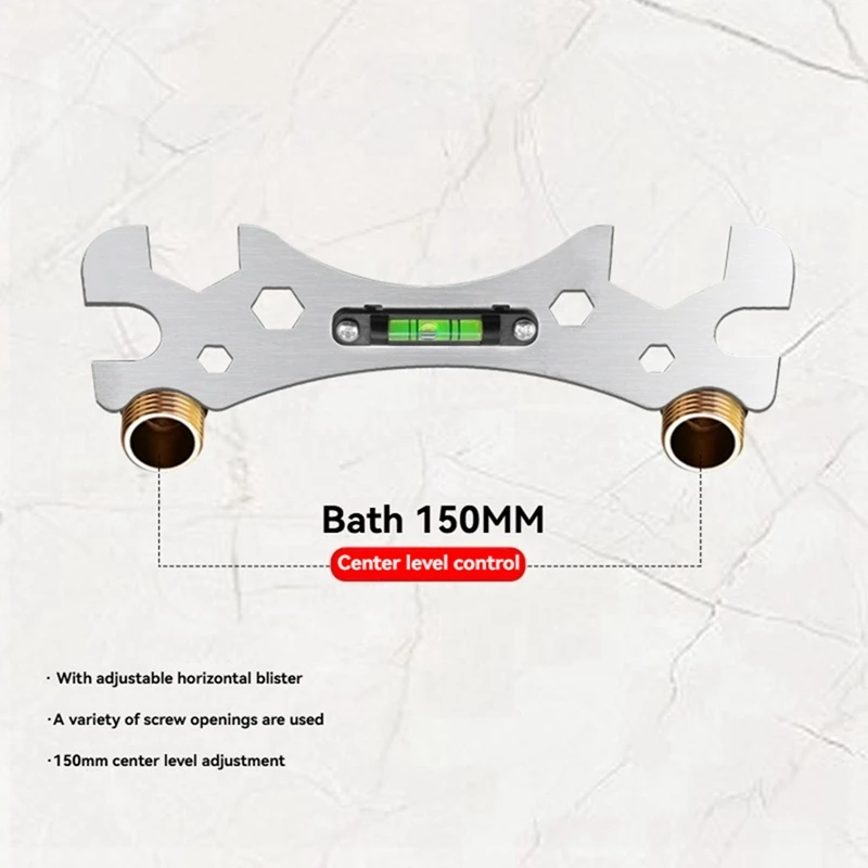A36T-Multifunctional Bathroom Wrench Bend Angle Leveling Wrench Shower Faucet Installation Ruler Distance Measuring Tool