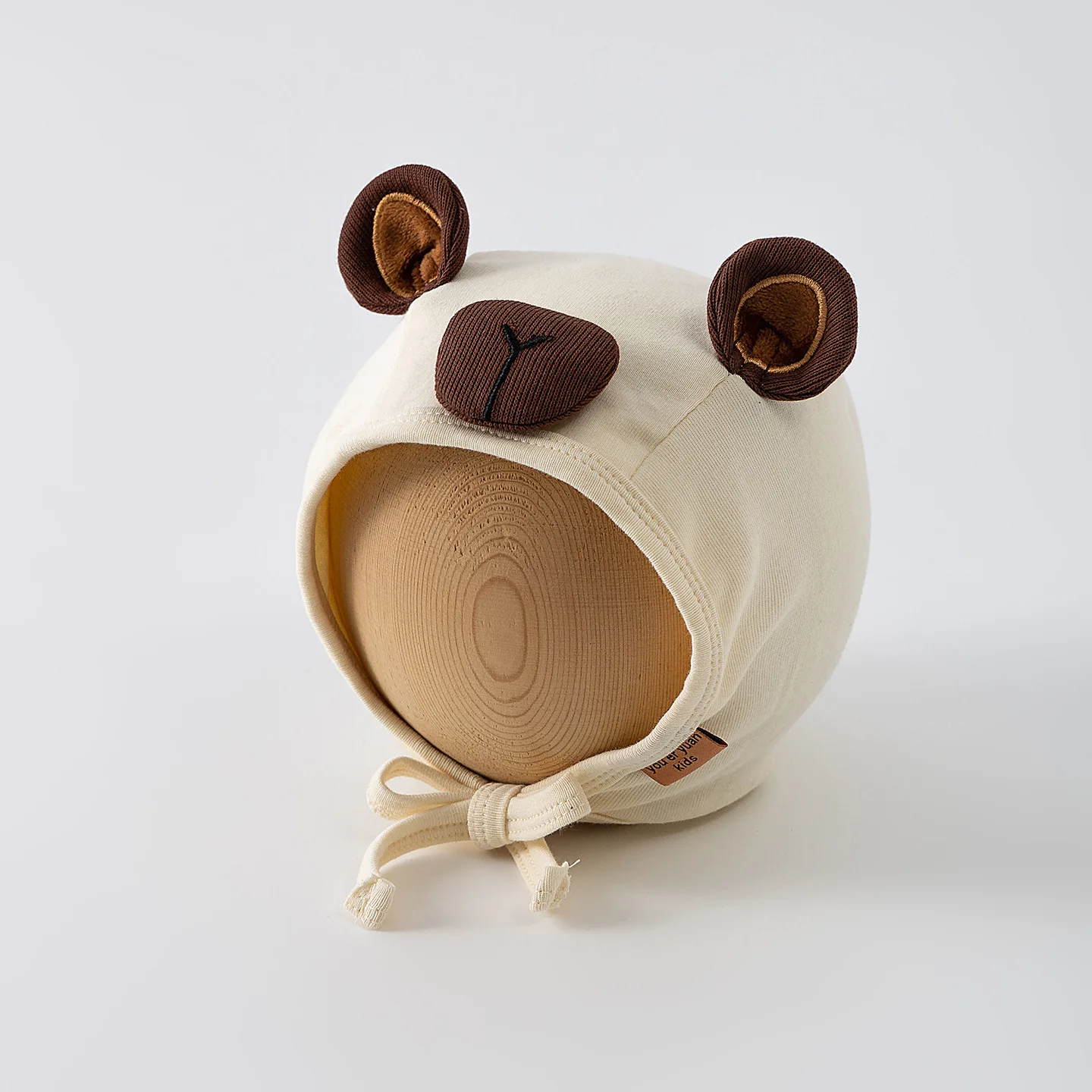 

Новая весенняя детская шапочка с 3D-ушками медведя, мягкая хлопковая, дышащая, для новорожденных, на каждый день