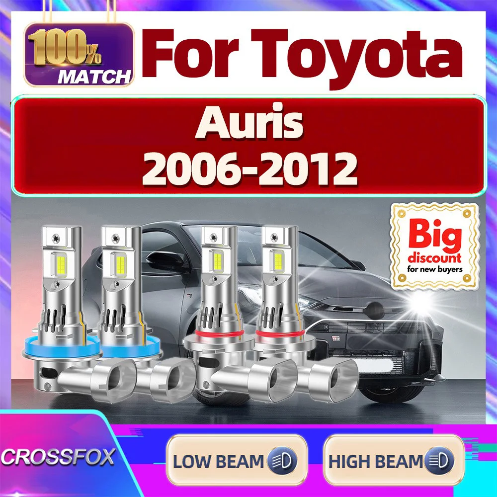 

CROSSFOX【Для Toyota Auris 2006-2012】Оновление Turbo Canbus Автомобильные светодиодные лампы для фар Ультра яркие ампулы для фар дальнего ближнего света
