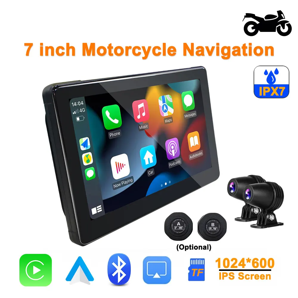 Smart  bike motorbike driving record device touchscreen portable  waterproof 7 inch gps navigation for motorcycle