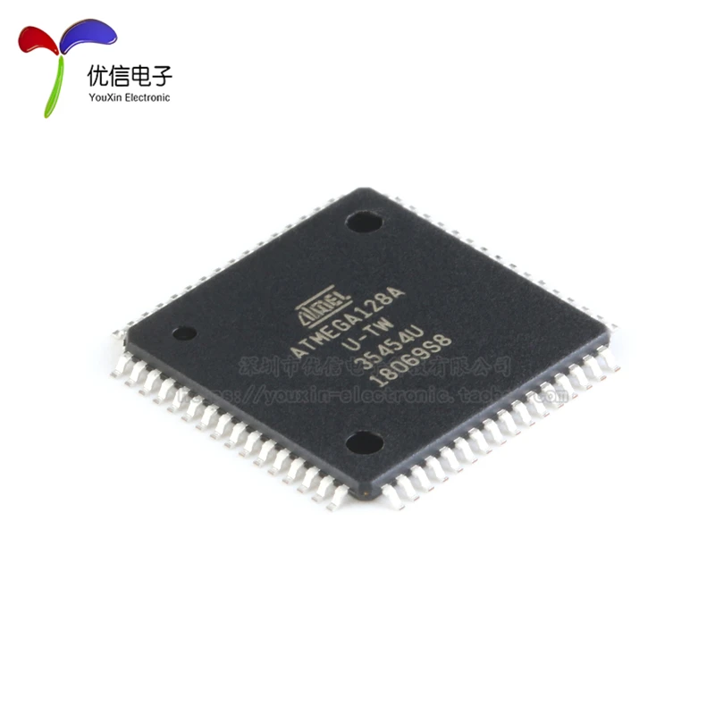 10 Uds parche auténtico original ATMEGA128A-AU microcontrolador de chip 8 bits AVR TQFP-64