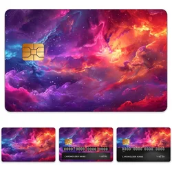 1Sheet Credit Debit Card Skin Sticker Cover Starry Sky Waterproof Scratch-Resistant and Attractive Card Skin Custom 4 Styles