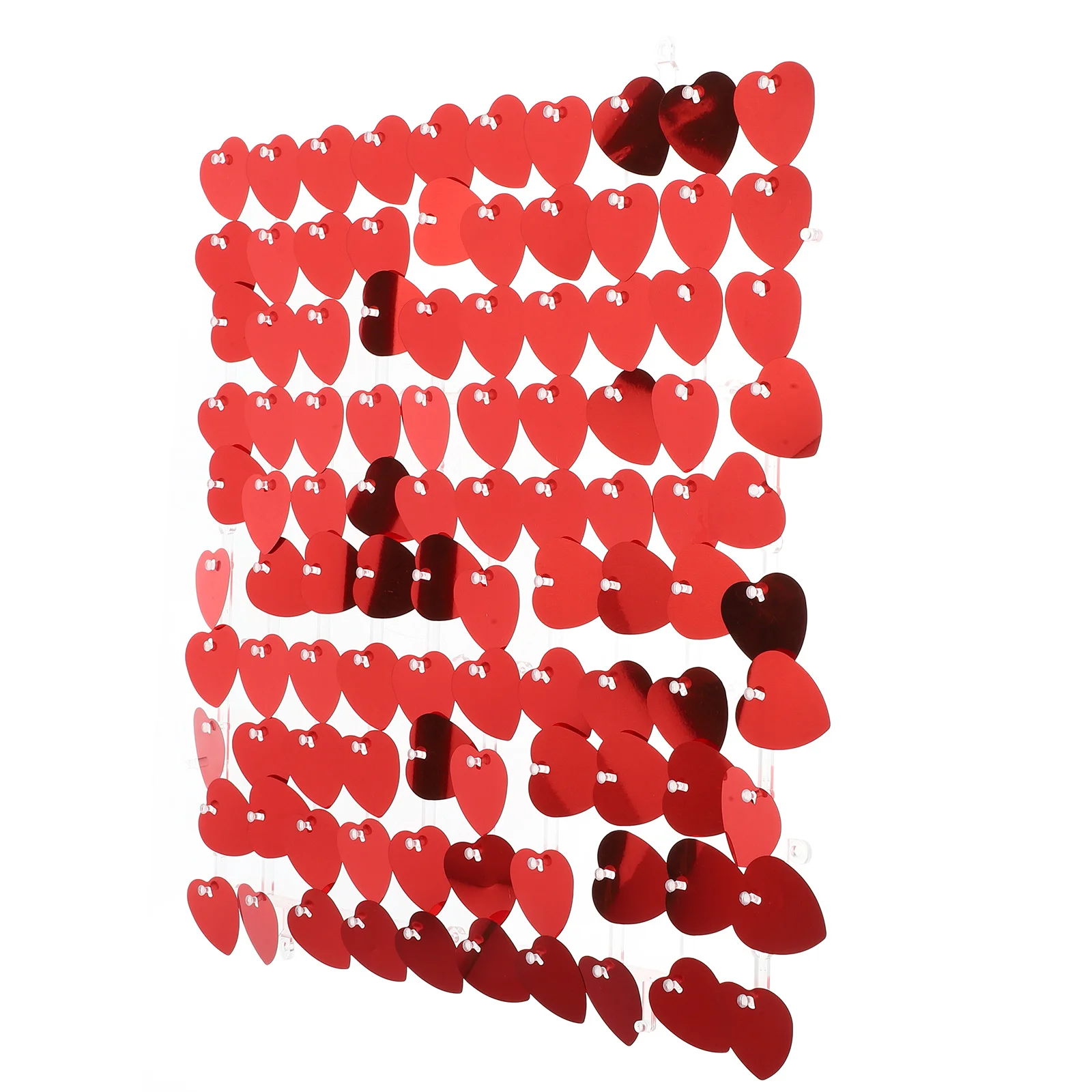 

Decorative Valentine's Day Heart Fringe Curtain Party Wall Backdrop Panel Wedding Hanging Sequin Glitter Shimmer Disco